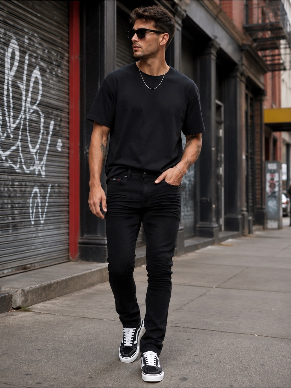 Benjamin Black Men's Slim Fit Moto/Biker Jeans Size: 32x30